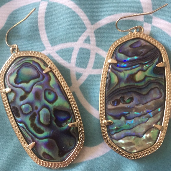 KENDRA SCOTT statement ABALONE EARRINGS NEVER WORN - Picture 2 of 5